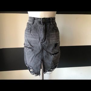 Dark denim mini skirt